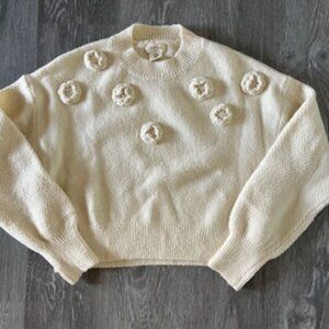🧡3/15 Jessica Simpson Cream Floral Sweater Women's S